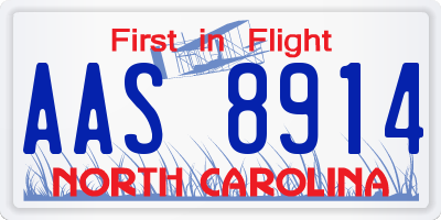 NC license plate AAS8914