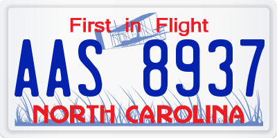 NC license plate AAS8937