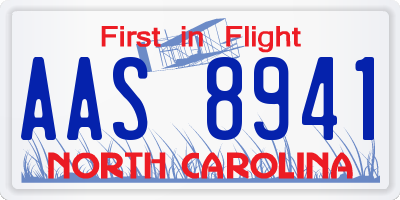NC license plate AAS8941