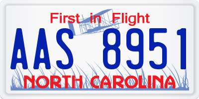 NC license plate AAS8951