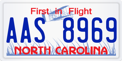 NC license plate AAS8969