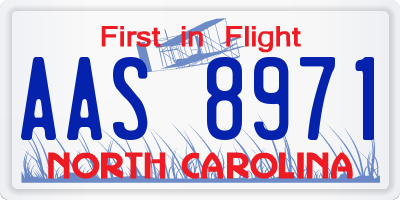NC license plate AAS8971