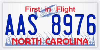 NC license plate AAS8976
