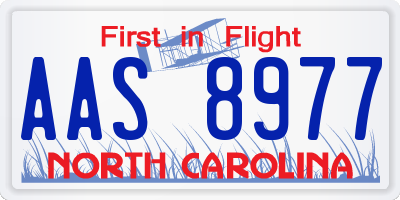 NC license plate AAS8977