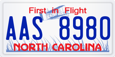 NC license plate AAS8980