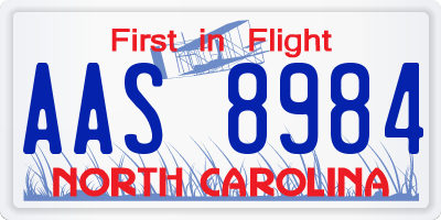 NC license plate AAS8984