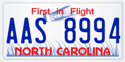 NC license plate AAS8994