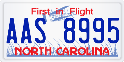 NC license plate AAS8995