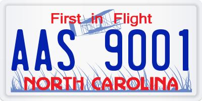 NC license plate AAS9001