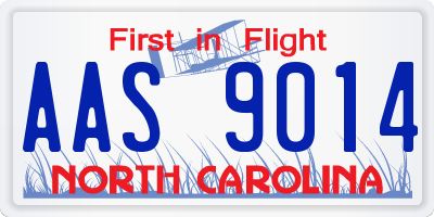NC license plate AAS9014