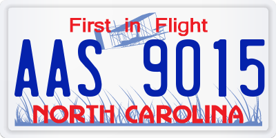 NC license plate AAS9015