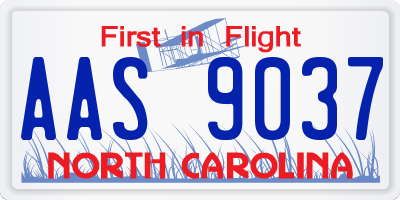 NC license plate AAS9037