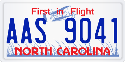 NC license plate AAS9041