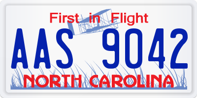 NC license plate AAS9042