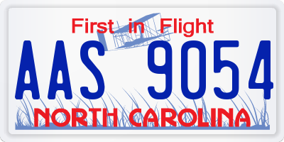 NC license plate AAS9054