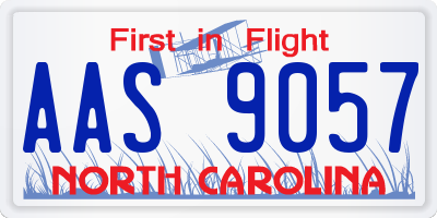 NC license plate AAS9057