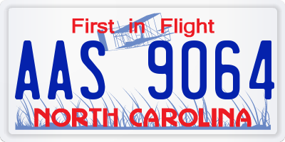 NC license plate AAS9064