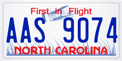 NC license plate AAS9074