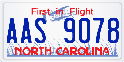 NC license plate AAS9078