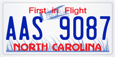 NC license plate AAS9087