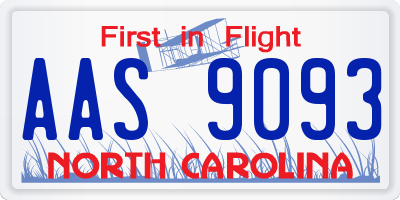 NC license plate AAS9093