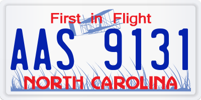 NC license plate AAS9131