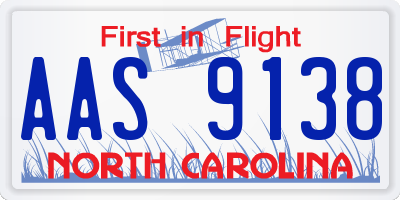 NC license plate AAS9138