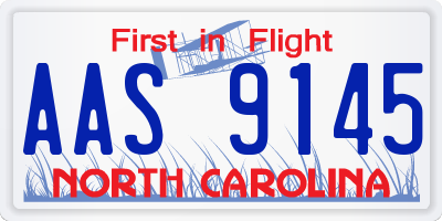 NC license plate AAS9145