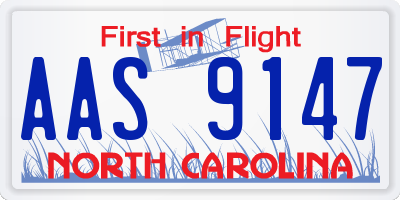 NC license plate AAS9147