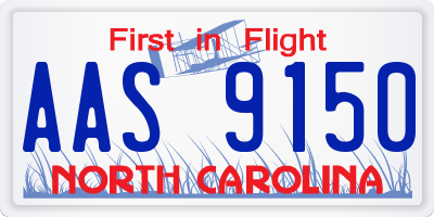 NC license plate AAS9150