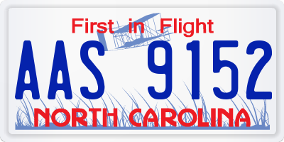 NC license plate AAS9152