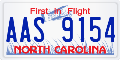 NC license plate AAS9154