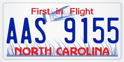 NC license plate AAS9155
