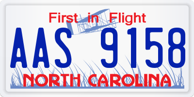 NC license plate AAS9158