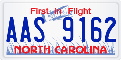 NC license plate AAS9162