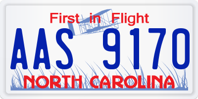 NC license plate AAS9170