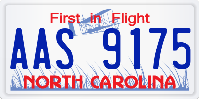 NC license plate AAS9175