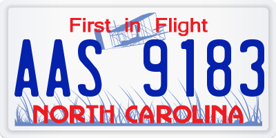 NC license plate AAS9183