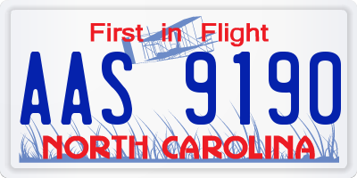 NC license plate AAS9190