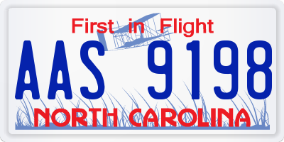 NC license plate AAS9198