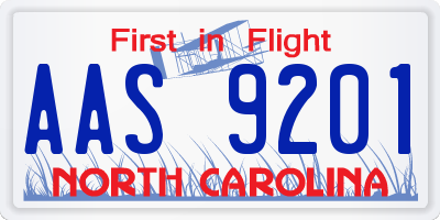 NC license plate AAS9201