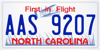 NC license plate AAS9207