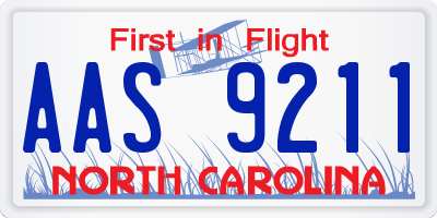 NC license plate AAS9211
