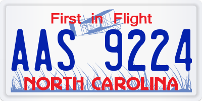 NC license plate AAS9224