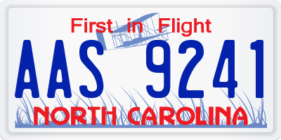 NC license plate AAS9241
