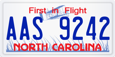NC license plate AAS9242