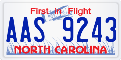 NC license plate AAS9243