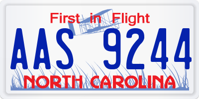 NC license plate AAS9244