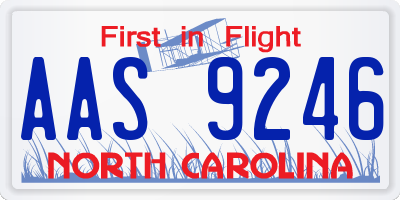 NC license plate AAS9246