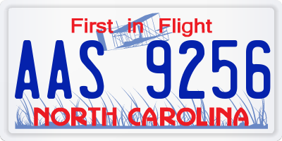 NC license plate AAS9256